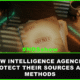 NDS Show branded graphic explaining how intelligence agencies protect sources and methods through classification systems