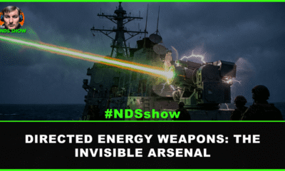 Directed energy weapons military laser beam with NDS Show branding